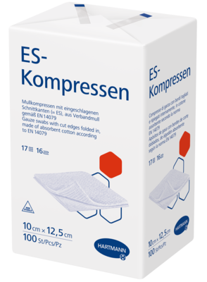 ES-KOMPRESSEN unsteril 10x12,5 cm 16fach