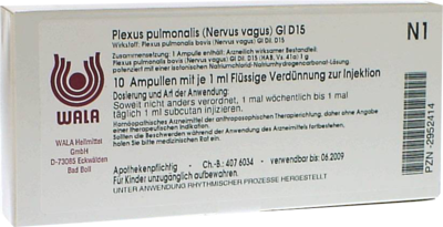 PLEXUS PULMONALIS Nervus vagus GL D 15 Ampullen