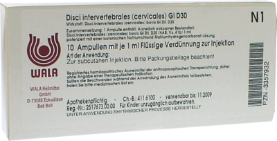 DISCI intervertebrales cervicales GL D 30 Ampullen