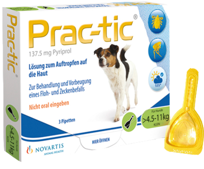 PRAC tic f.kleine Hunde 4,5-11 kg Einzeldosispip.