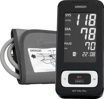 OMRON MIT Elite Plus Oberarm-Blutdruckmessgerät PC