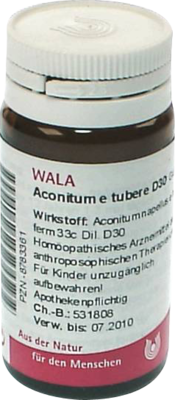 ACONITUM E tubere D 30 Globuli