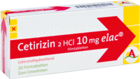 CETIRIZINDIHYDROCHLORID elac 10 mg Filmtabletten