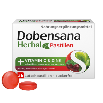 DOBENSANA Herbal Kirschgeschm.Vit.C & Zink Pastil.