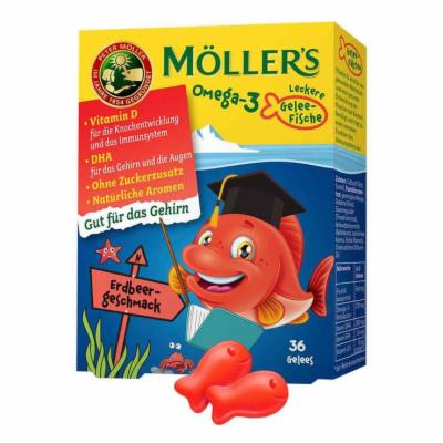 MÖLLER\'S Omega-3 Gelee Fisch Erdbeere Kautabletten